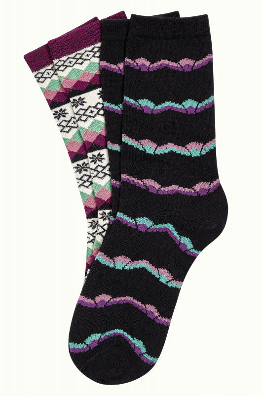 ASPEN 2-PACK CASPIA PURPLE BAMBUS SOKKER fra King Louie