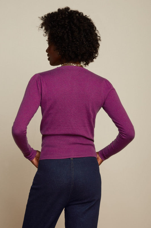 COCOON CARDIGAN V HALS VIVID PURPLE fra King Louie