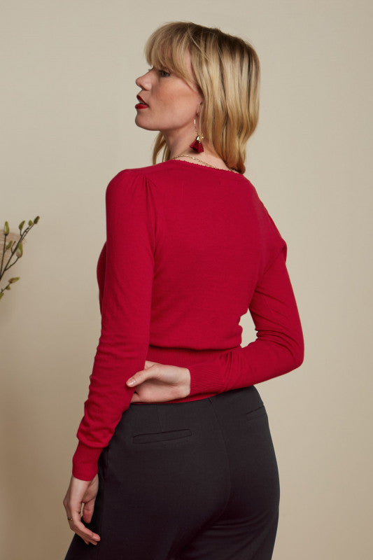 COCOON CARDIGAN V HALS ICON RED fra King Louie