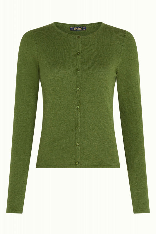 COCOON CARDIGAN RUND HALS POSEY GREEN fra King Louie