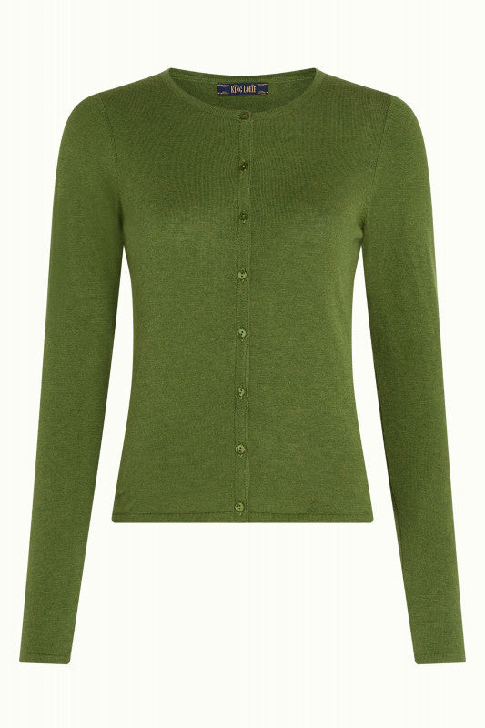 COCOON CARDIGAN RUND HALS POSEY GREEN  fra King Louie