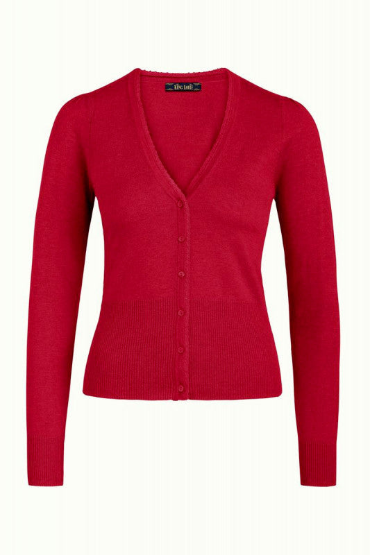 COCOON CARDIGAN V HALS ICON RED fra King Louie