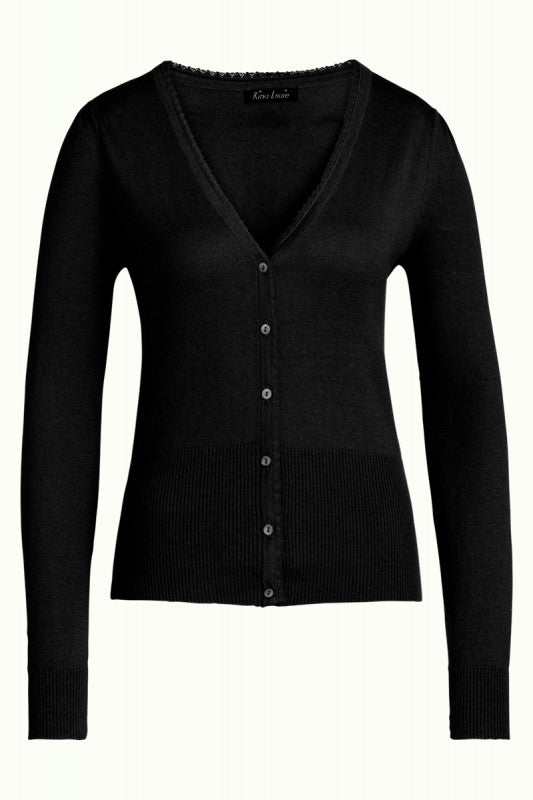 COCOON CARDIGAN V HALS BLACK fra King Louie