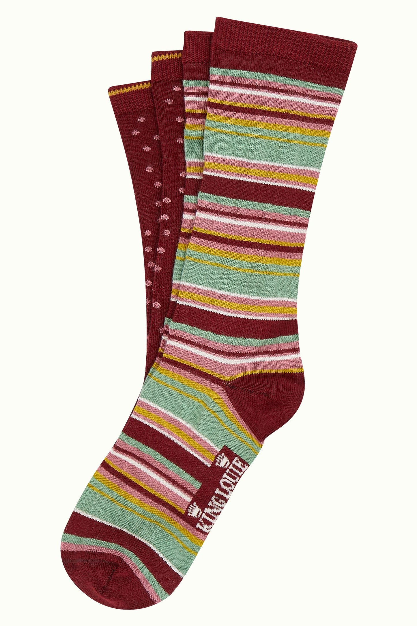 GAVEESKE MED 2 PAR BAMBUS SOKKER - QUENTIN CABERNET RED