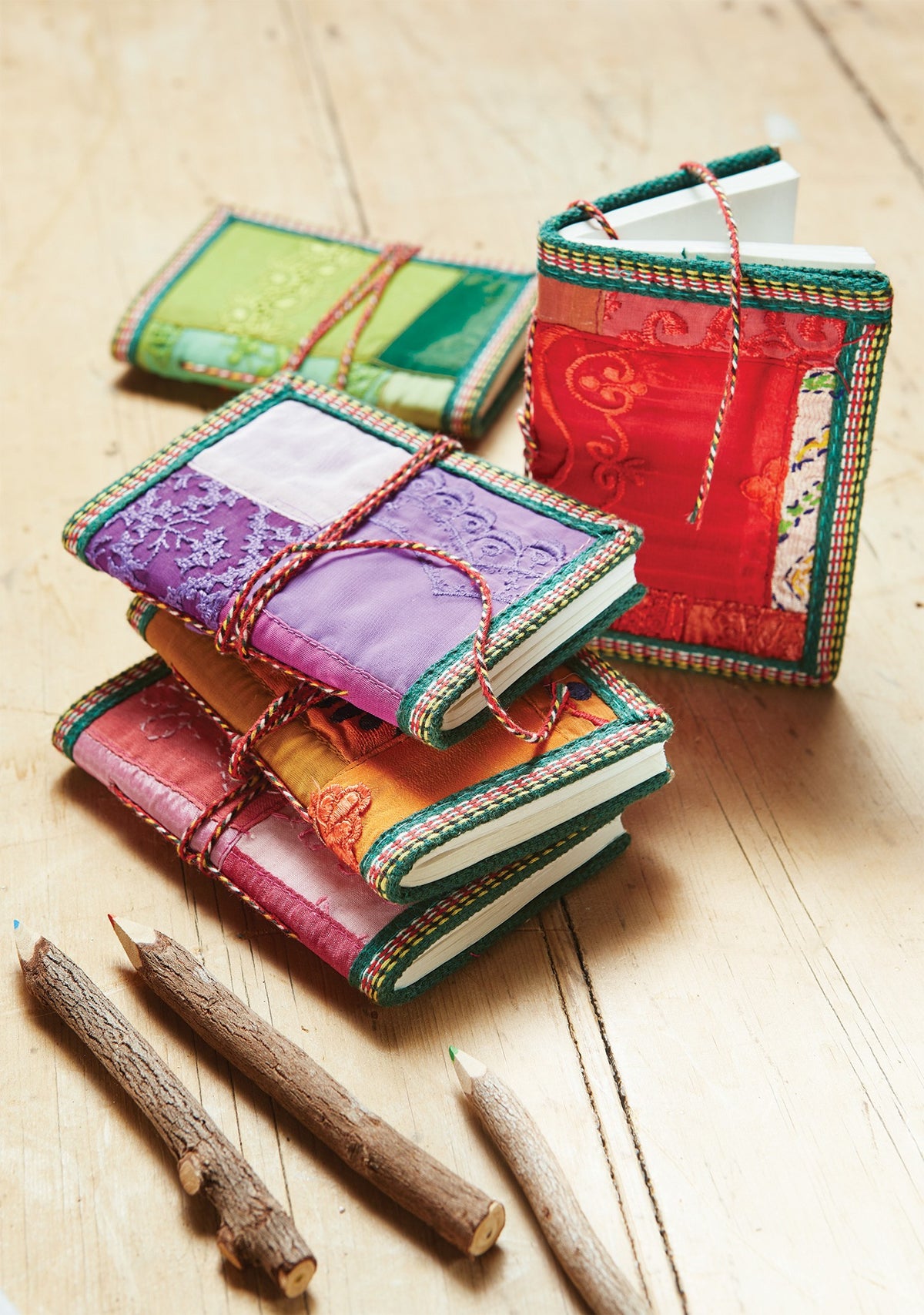 Patchwork Sari Bomull Skrivebok A6 Liten utgave