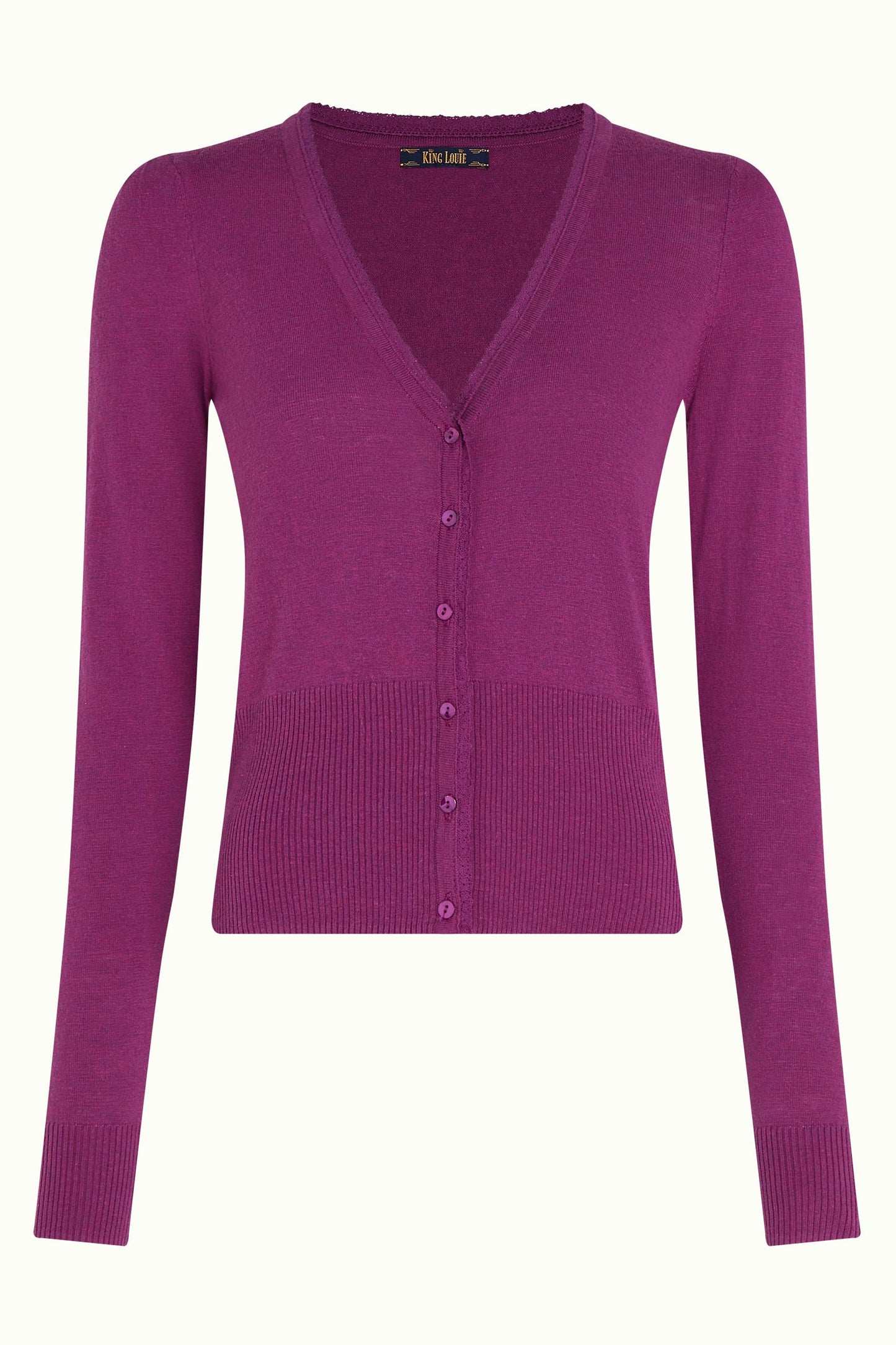 COCOON CARDIGAN V HALS VIVID PURPLE fra King Louie