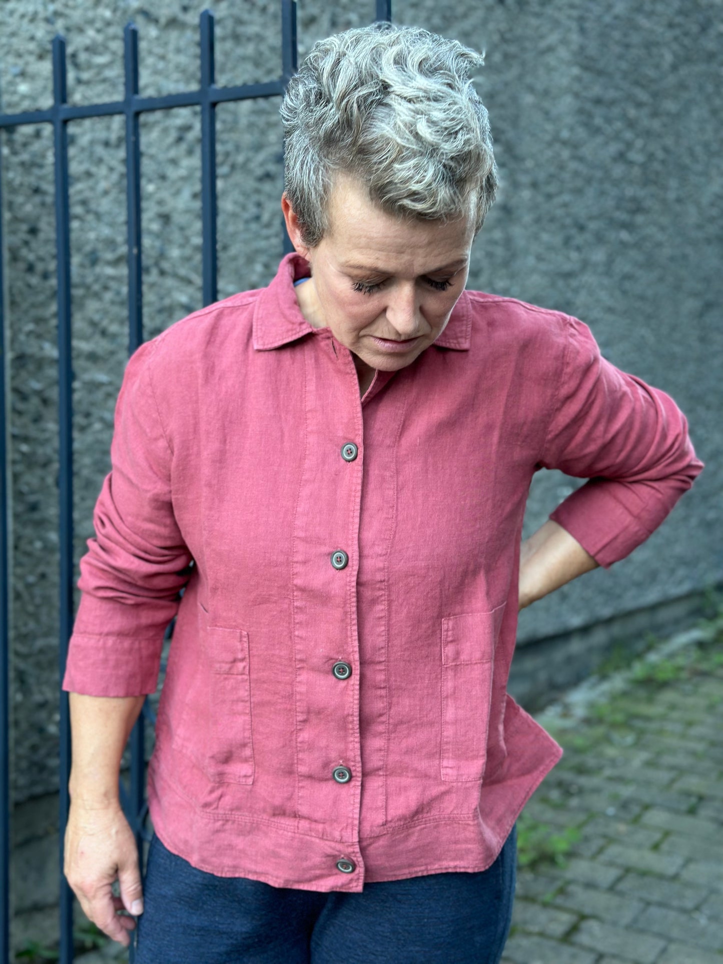 OWN BY BASICS KORT LINJAKKE - FLERE FARGER!