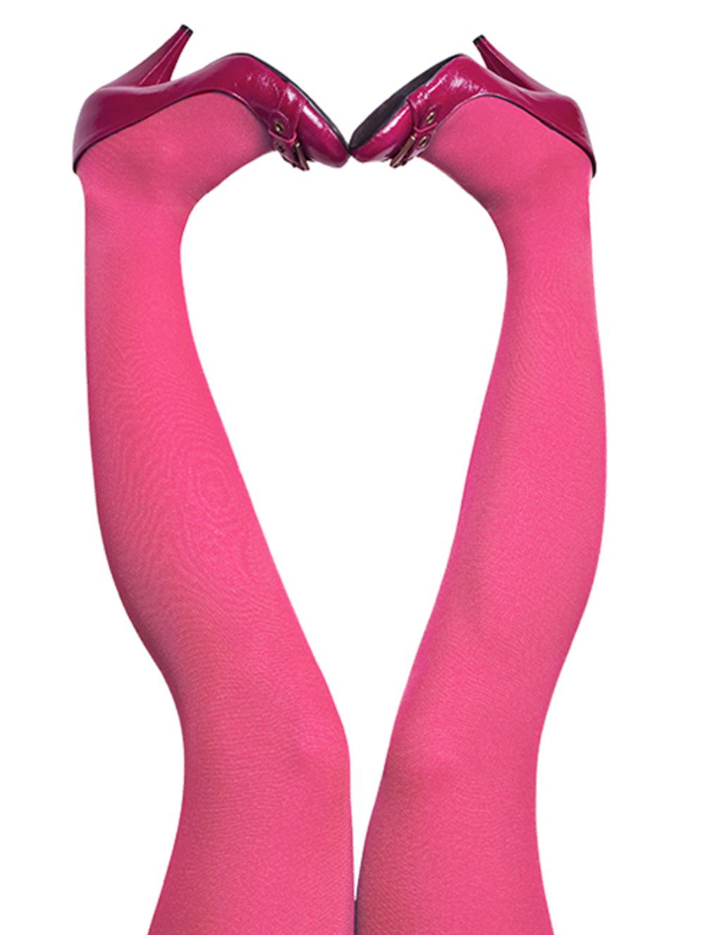 Str. S/M PINK CANDY 3D STRØMPEBUKSE 60 DEN fra Du Milde