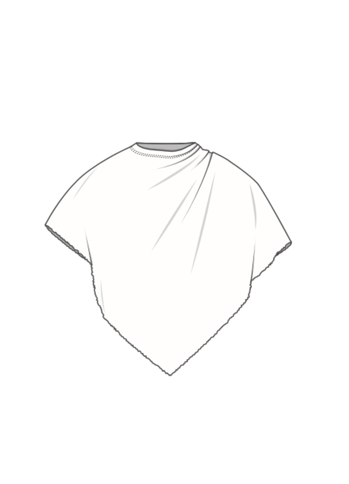 By Basics MERINO ULL poncho 1001 - flere farger å velge i!