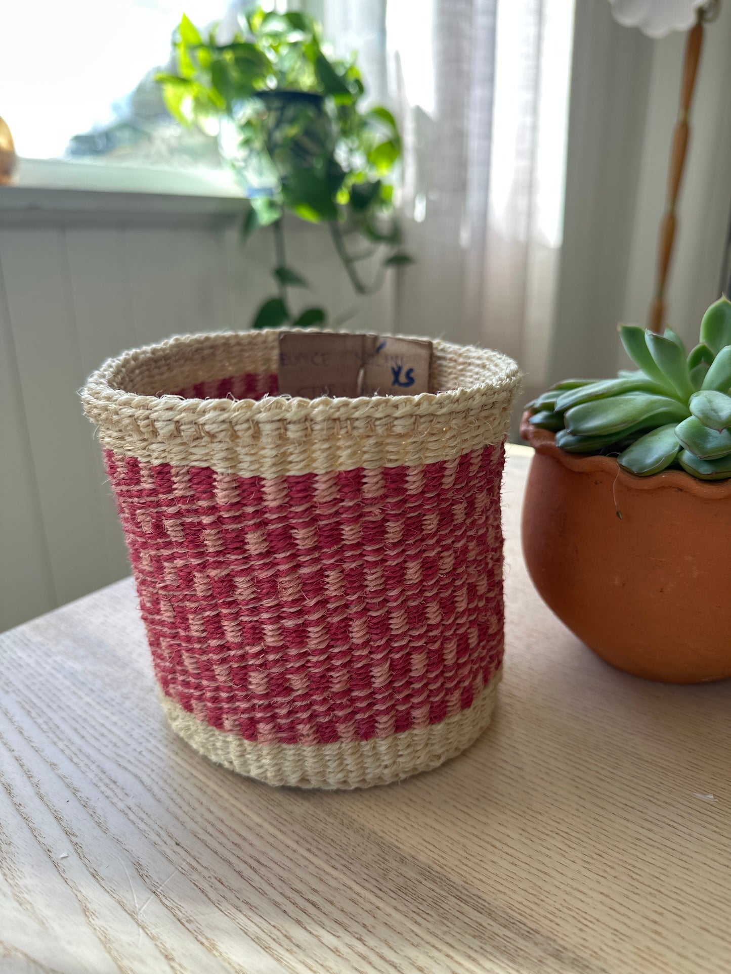SISAL KURV PINK - XS - 13 cm