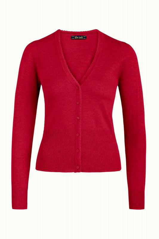 COCOON CARDIGAN V HALS ICON RED  fra King Louie