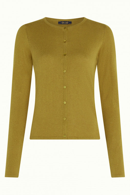 COCOON CARDIGAN RUND HALS CURRY YELLOW  fra King Louie
