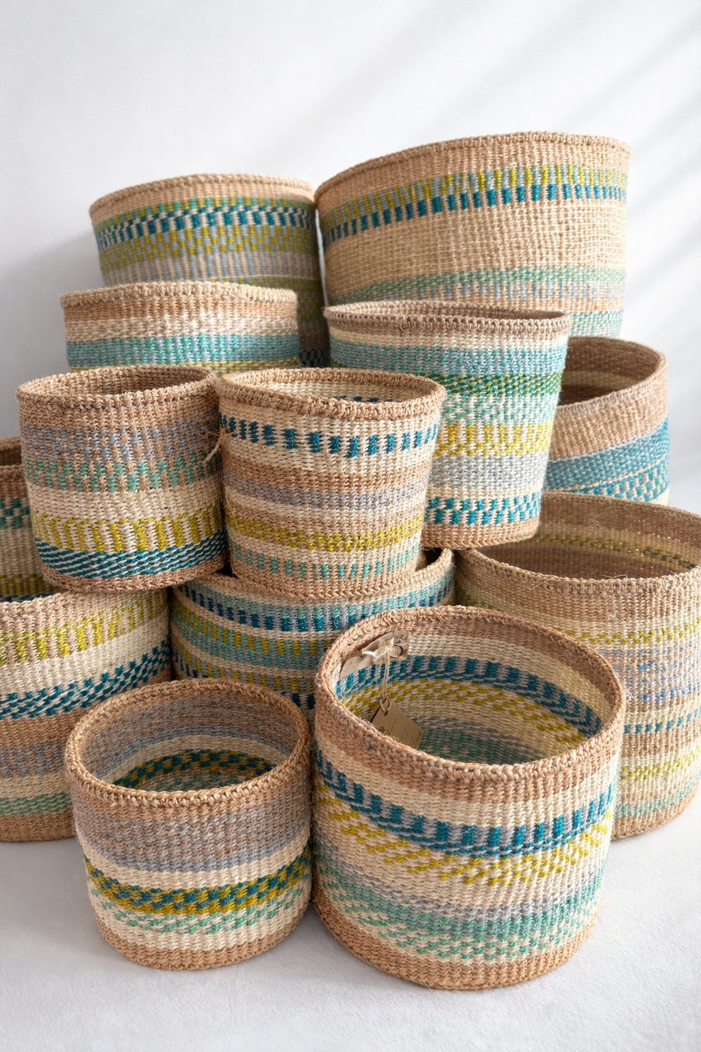 SISAL KURV PINK - M 22 cm