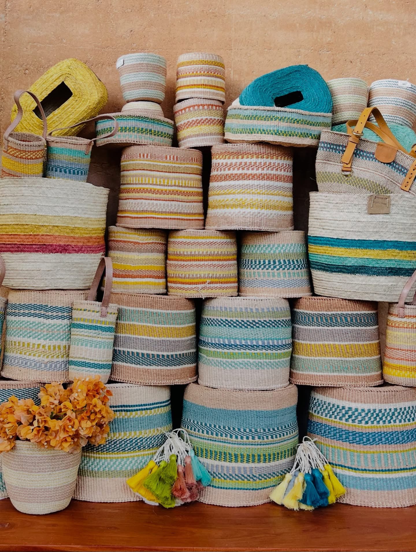 SISAL KURV PINK - M 22 cm