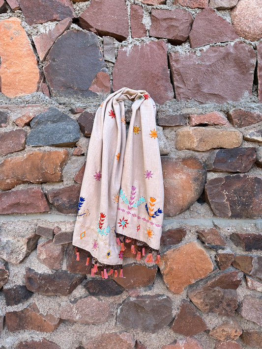 Brodert sjal beige fra St.Catherine Sinai
