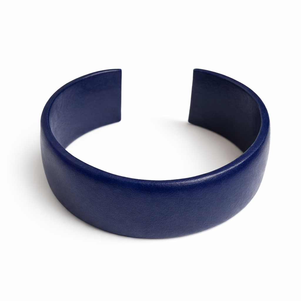 Tuareg lær armbånd - mørk blå
