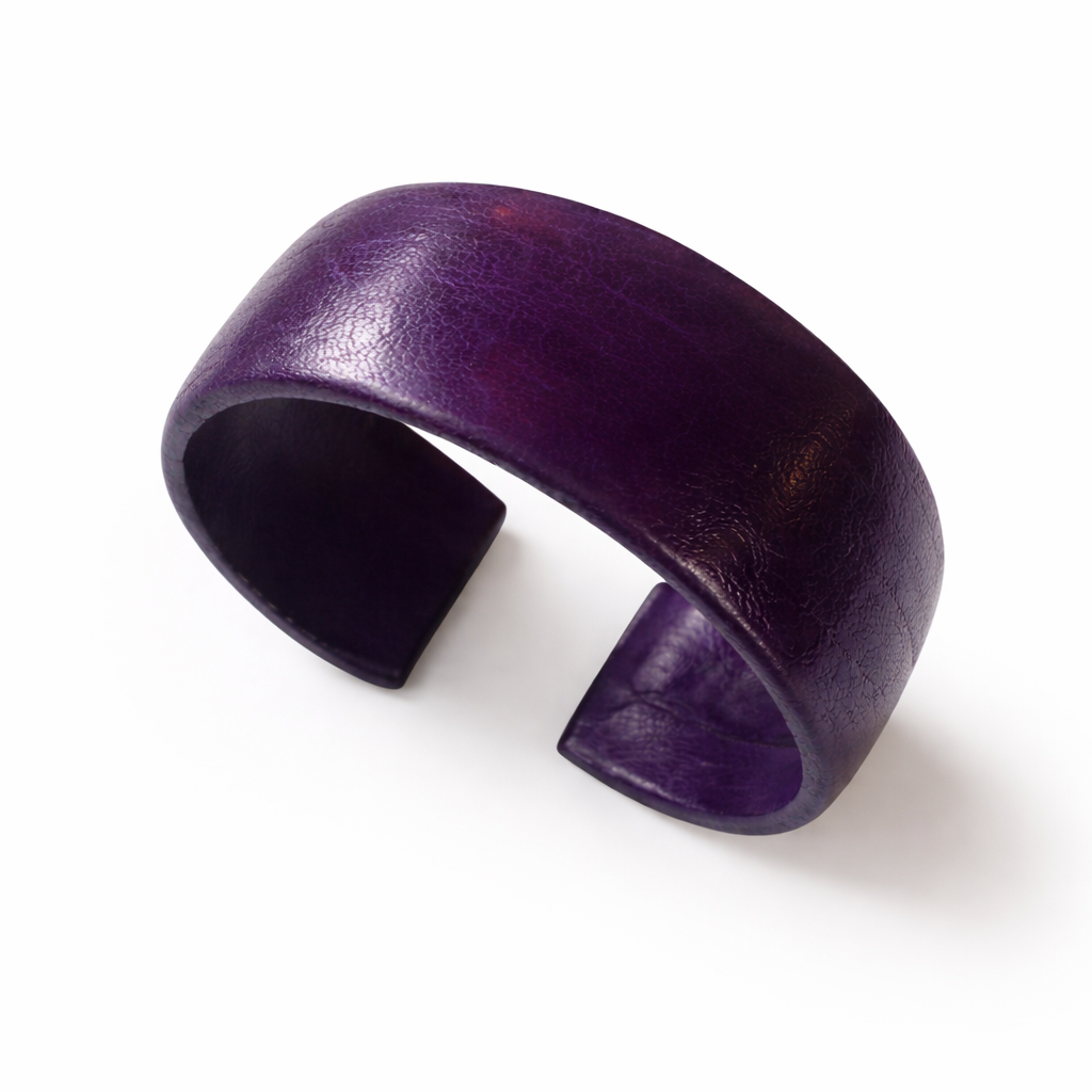 Tuareg lær armbånd - mørk lilla