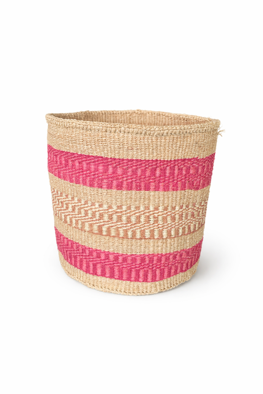 SISAL KURV PINK - L 28x28cm