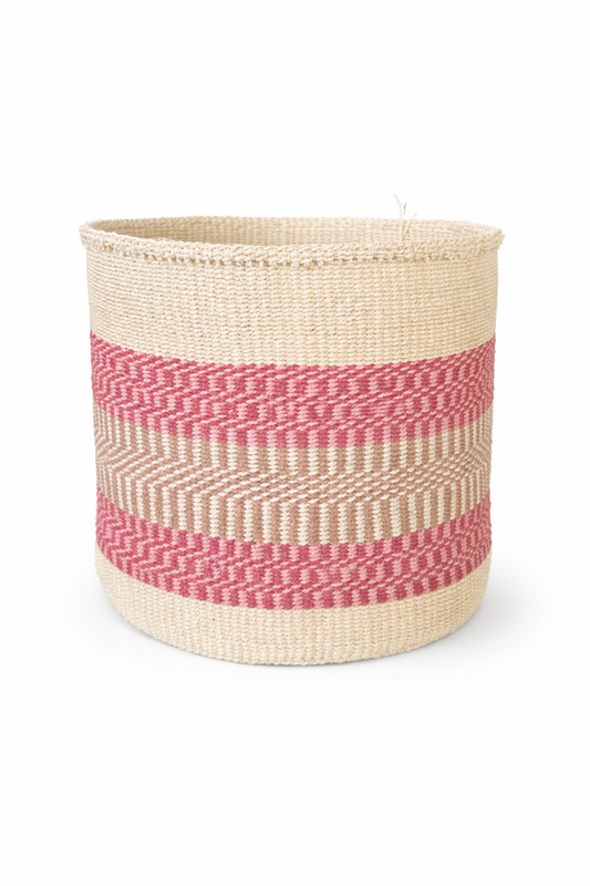 SISAL KURV PINK - M 24 cm
