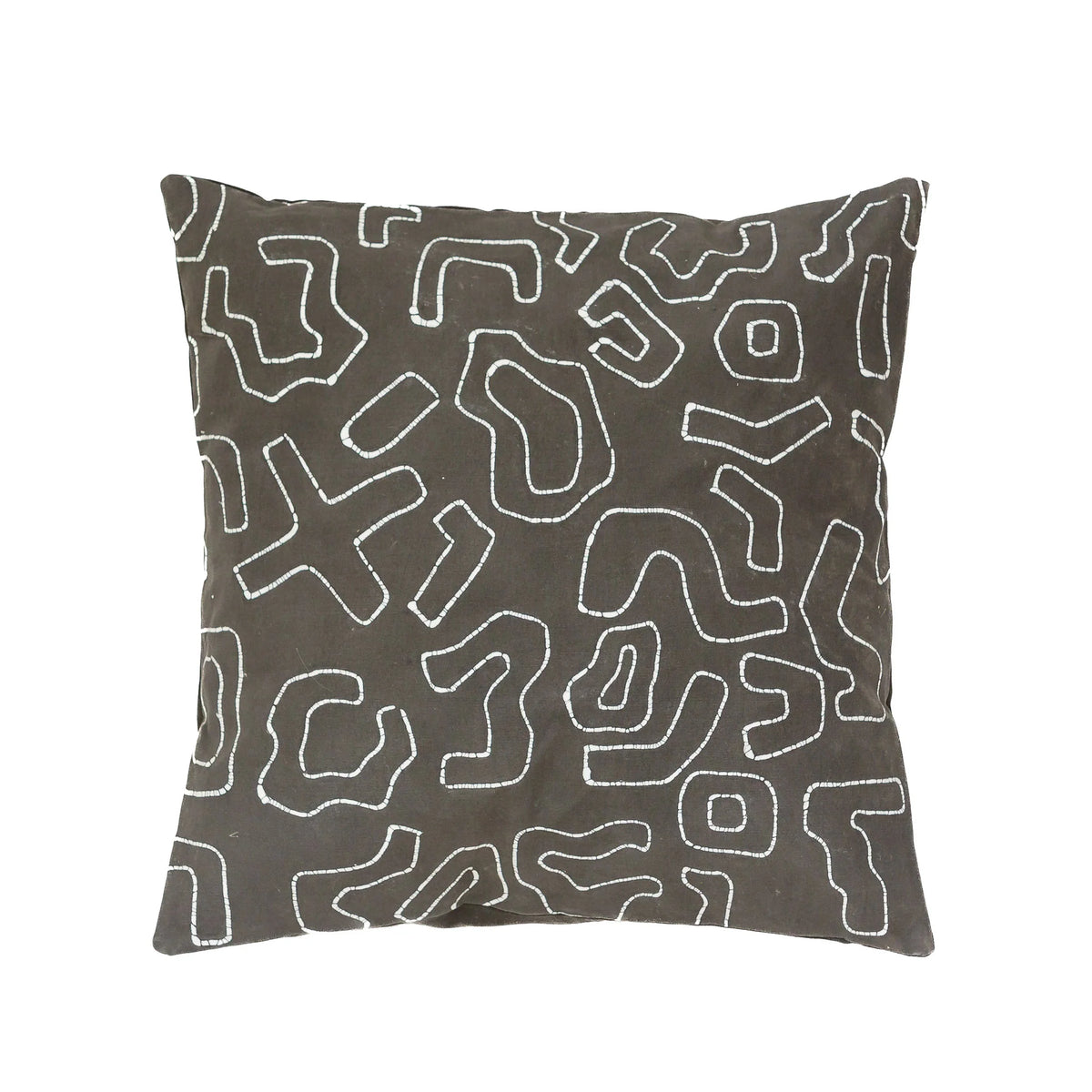 Tribal Textiles Kuba charcoal pute 60 x 60 cm