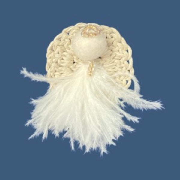 KAMALI AMBER ENGEL med ravfargede perler