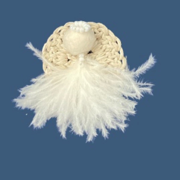 KAMALI AMBER ENGEL med hvite perler