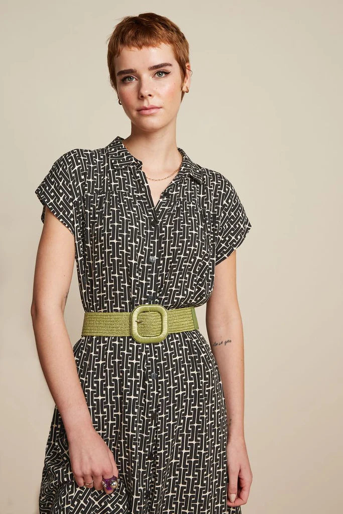 King Louie Raffia belte matcha green