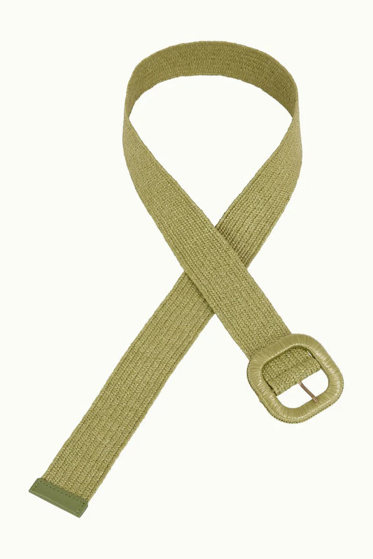 King Louie Raffia belte matcha green