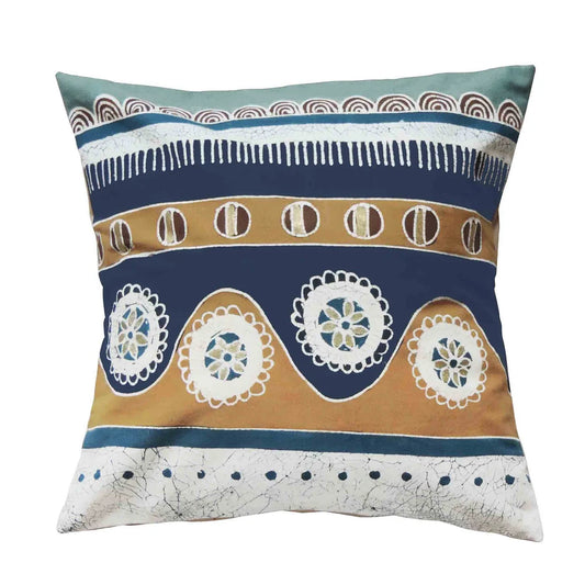 Tribal Textiles Mali Wiggle Azure pute 60 x 60 cm