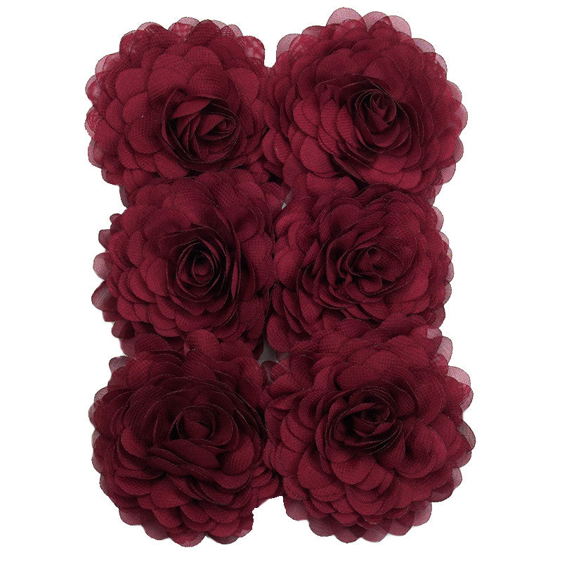 HÅRBLOMST CHIFFON MØRK BURGUNDER