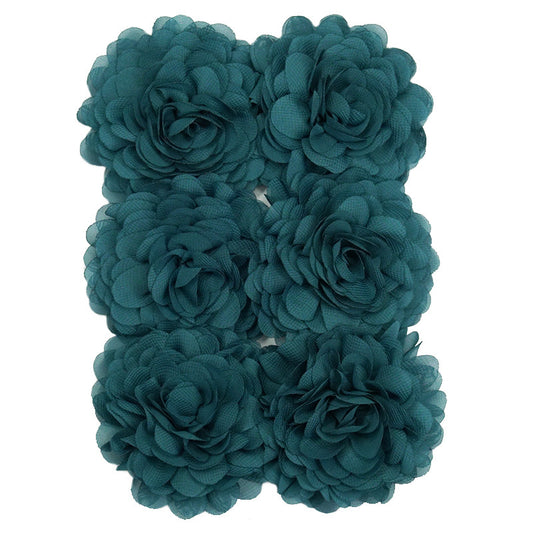 HÅRBLOMST CHIFFON PETROL