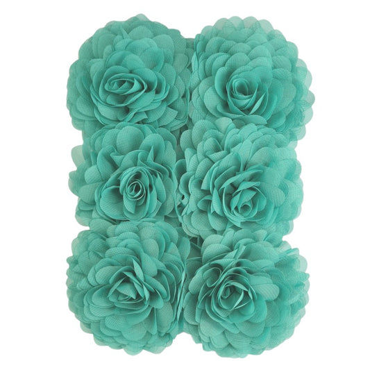 HÅRBLOMST CHIFFON LYS SJØGRØNN