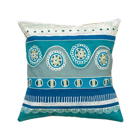 Tribal Textiles Mali Wiggle Aqua pute 60 x 60 cm