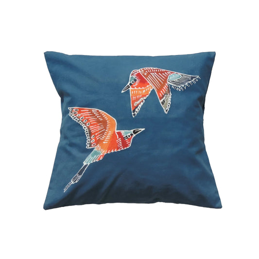 Tribal Textiles Papiko bee eater Indigo pute 46 x 46