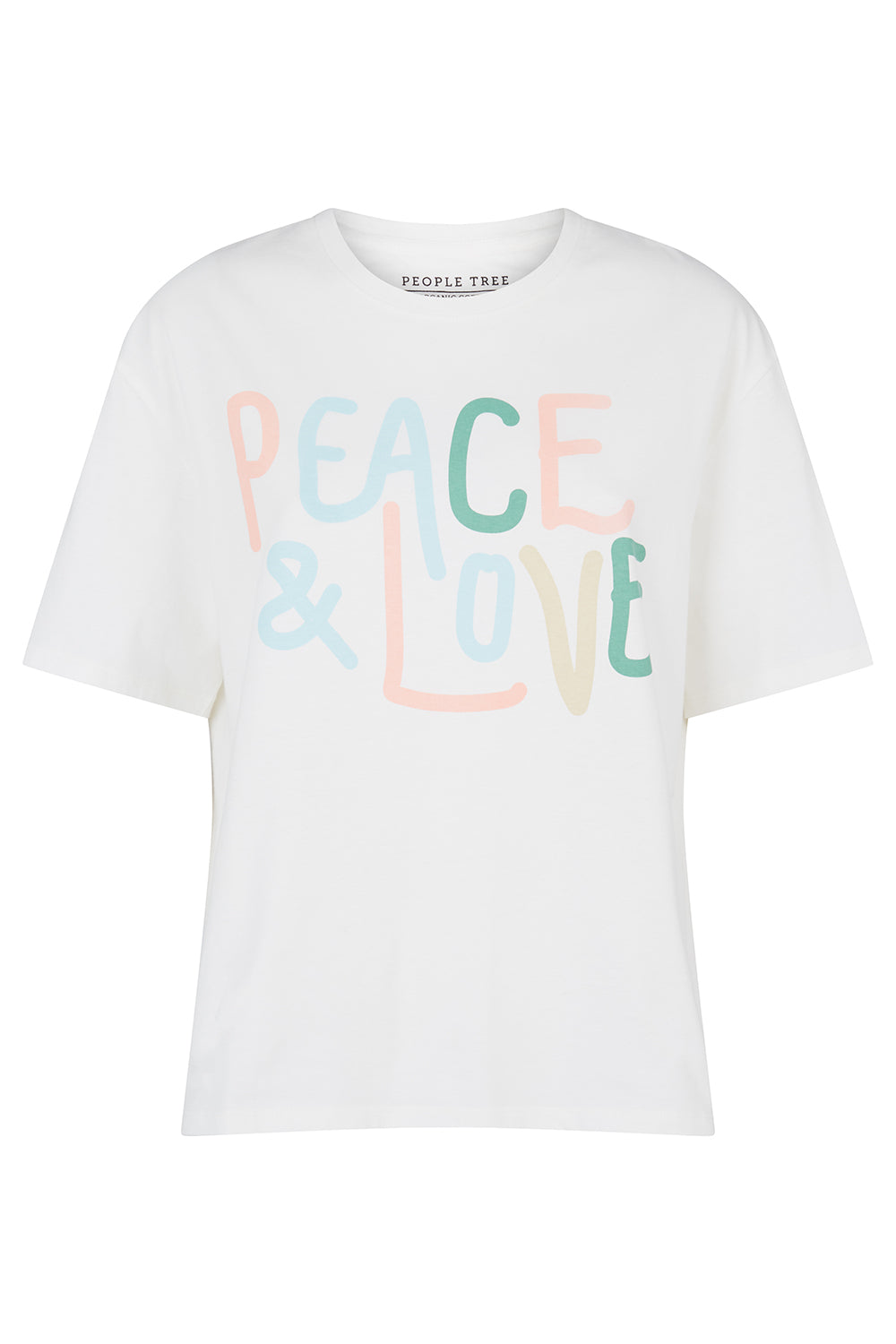 PEACE & LOVE T-SHIRT fra People Tree i økologisk bomull