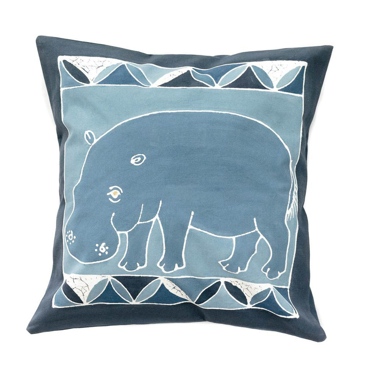 Tribal Textiles Hippo Indigo pute 46 x 46