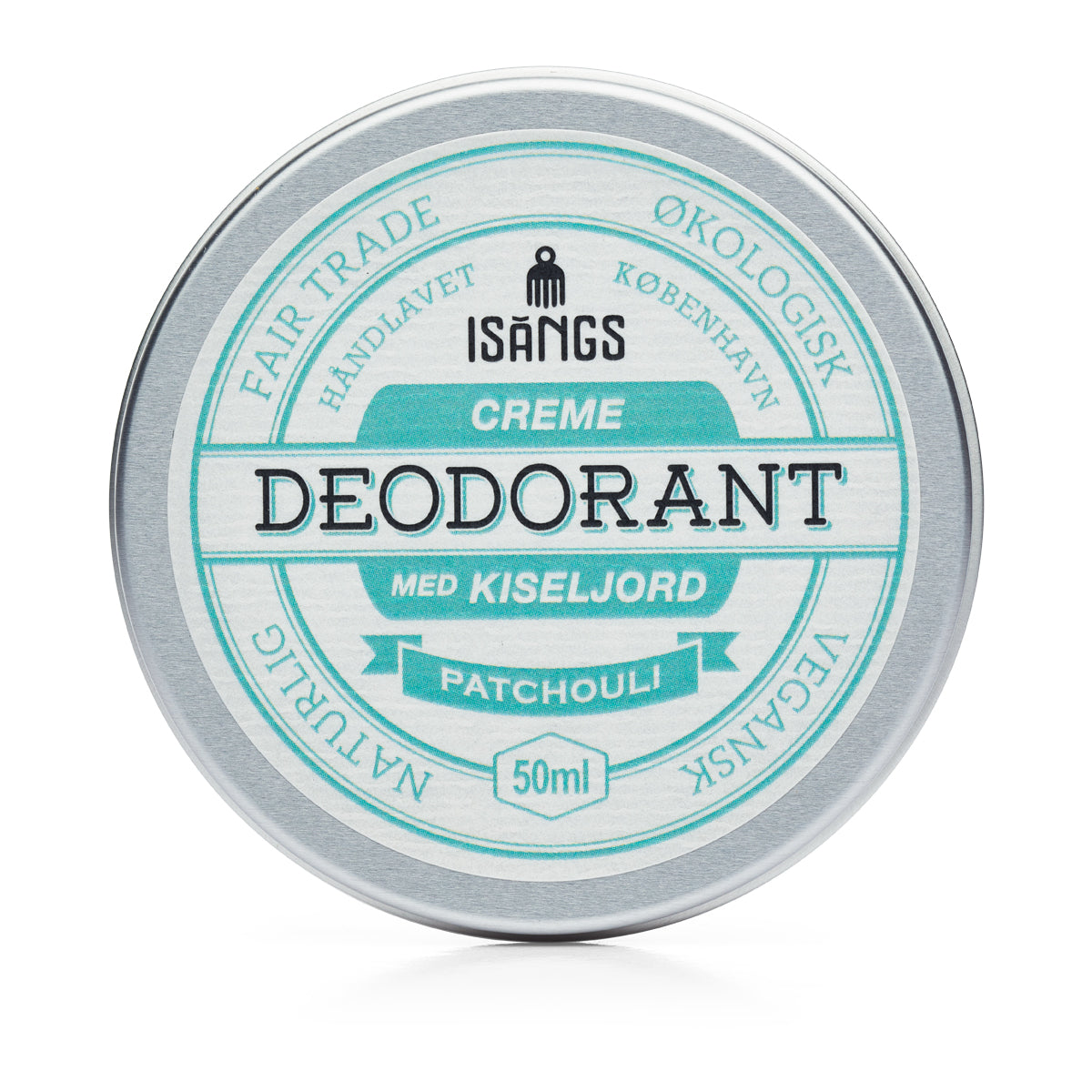 ISANGS CREME DEODORANT KISELJORD PATCHOULI - VEGAN / ØKOLOGISK / FAIRTRADE